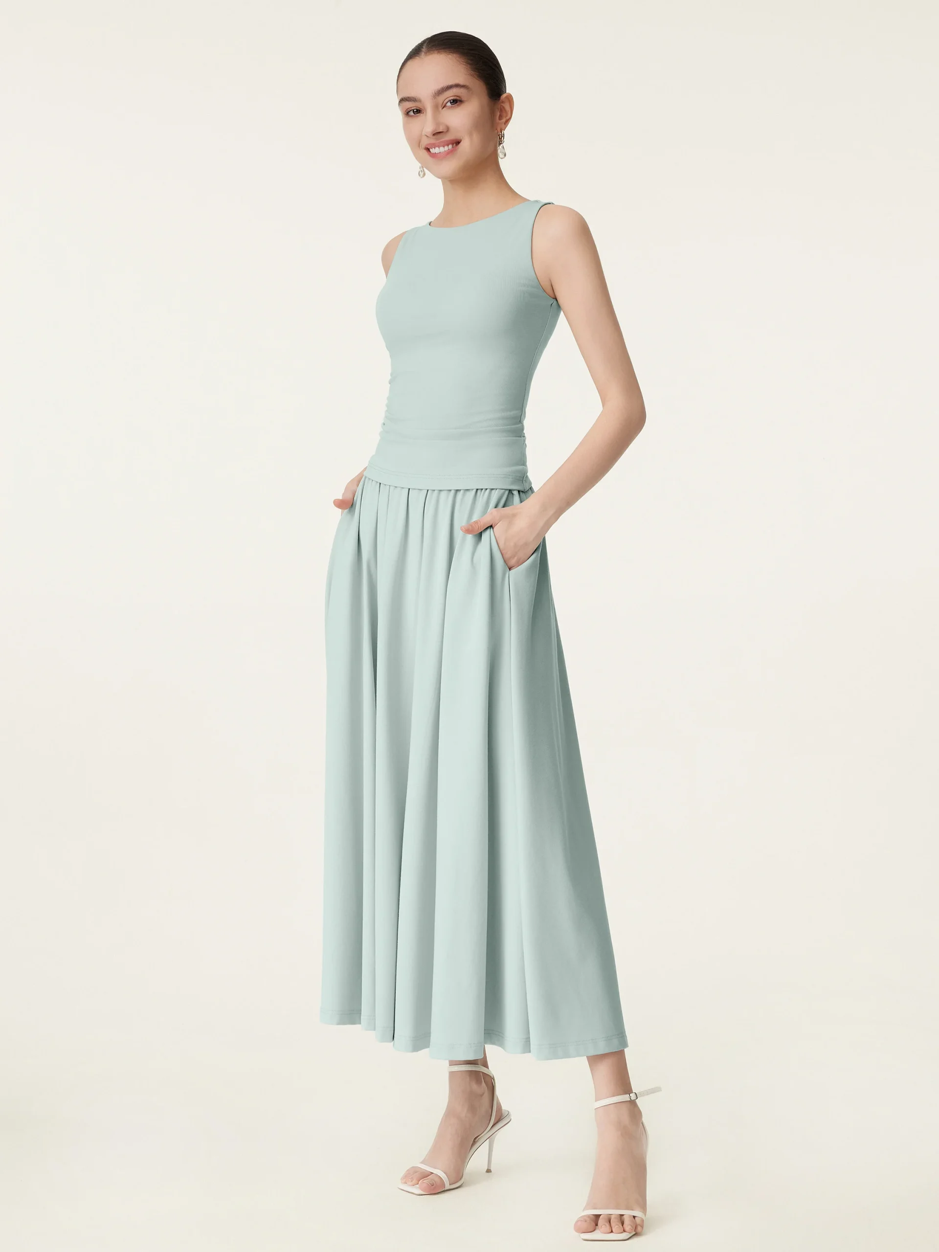 Umbrella Maxi Skirt with Pockets