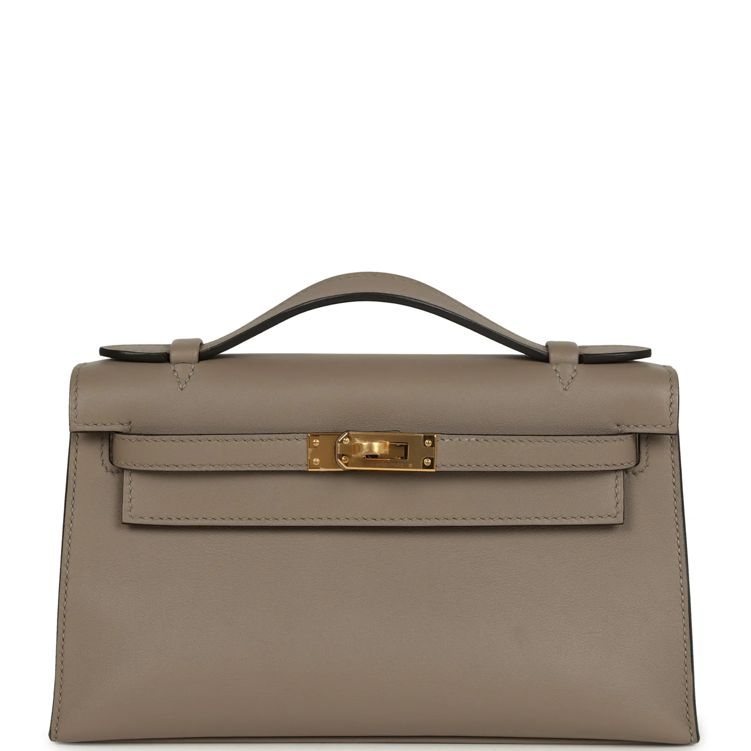 Hermes Kelly Pochette Gris Asphalte Swift Gold Hardware