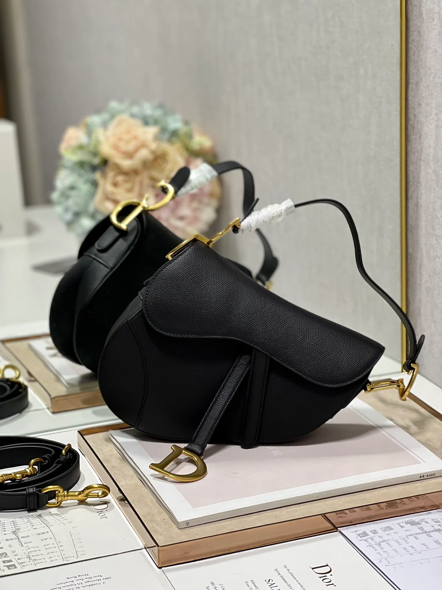 Saddle Bag With Strap Black/White/Green/Navy Blue/Brown For Women 10in/25.5cm M0455CBAA_M900