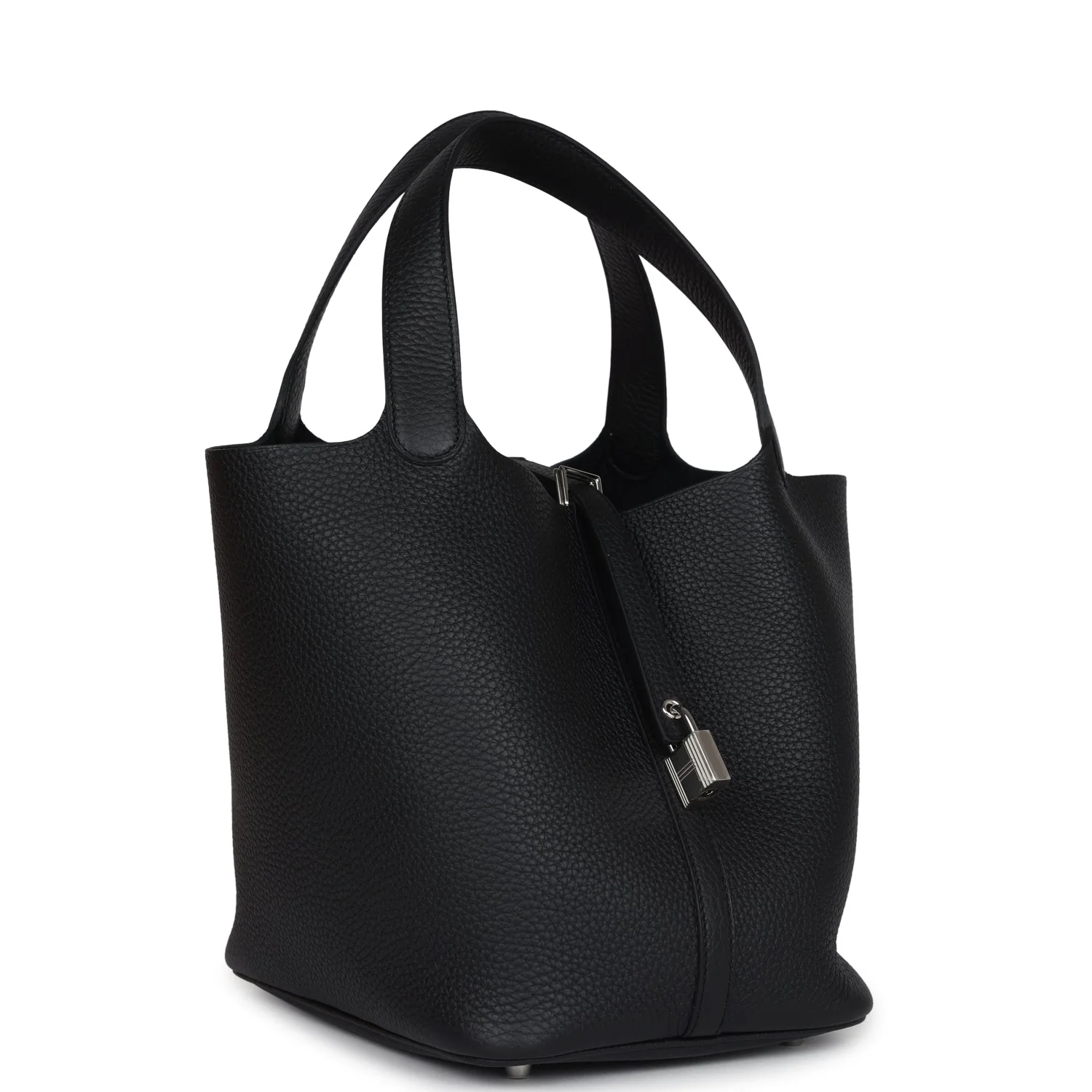 Hermes Picotin Lock 22 Black Clemence Palladium Hardware