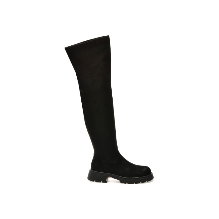 Cizme GRYXX negre, 4642, din material textil si piele naturala
