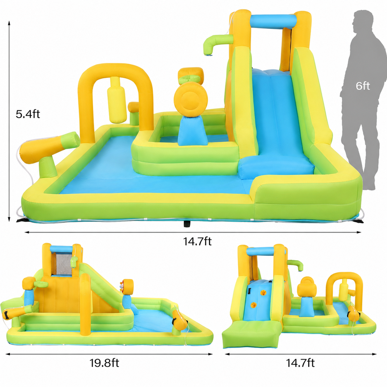 🔥Summer Deal🔥Inflatable Water Slide Park with Deep Pool & Air Blower