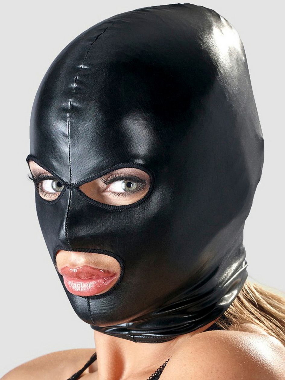 Bad Kitty Wet Look 3-Hole Bondage Hood