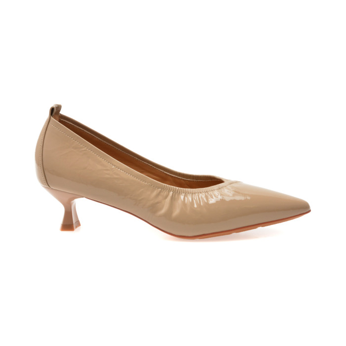 Pantofi eleganti EPICA nude, D76363, din piele naturala lacuita