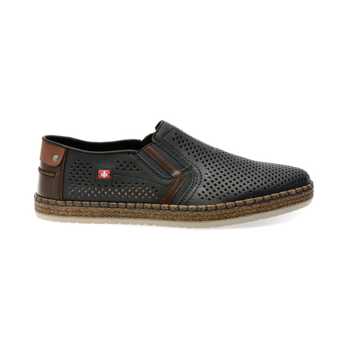 Pantofi RIEKER bleumarin, B5297, din piele naturala