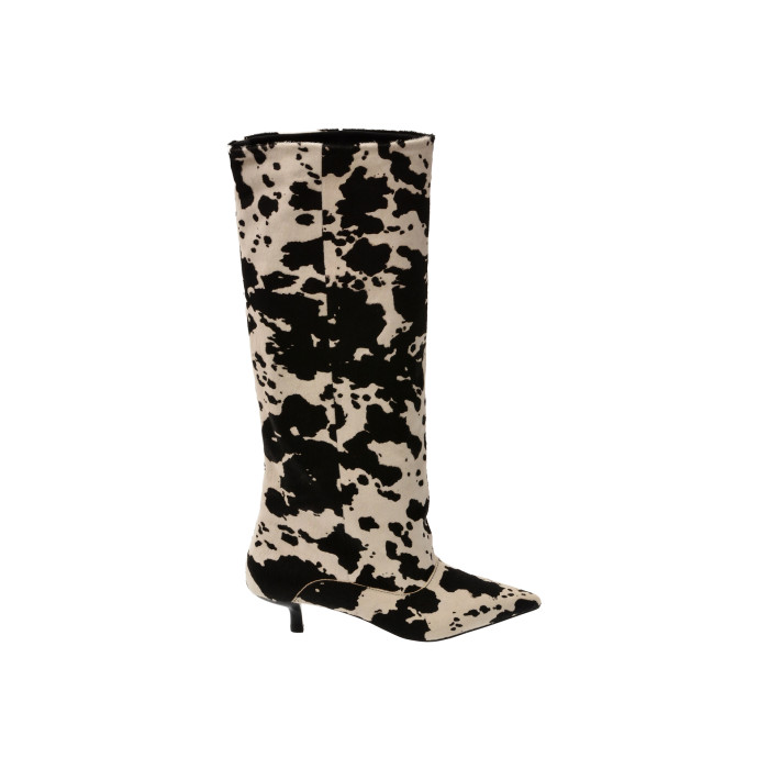 Cizme elegante ALDO alb-negru, EVEROSE 122, din piele naturala