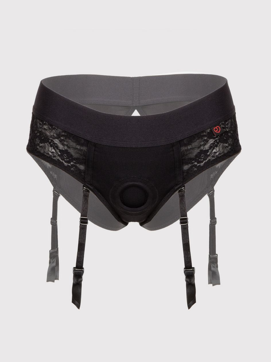 Lovehoney Unisex Crotchless Open-Back Lace Harness Briefs