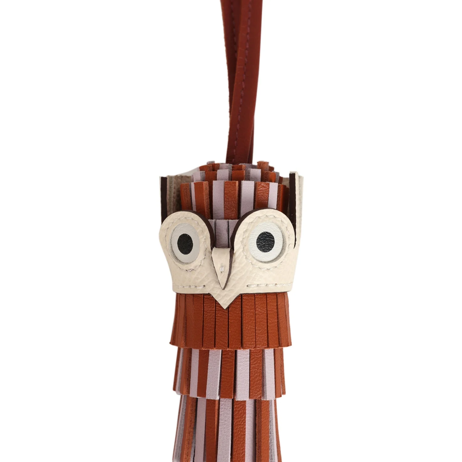 Hermes Chouette Owl Charm Pain D'Epice, Mauve Pale, Sienne and Nata Milo, Swift and Epsom