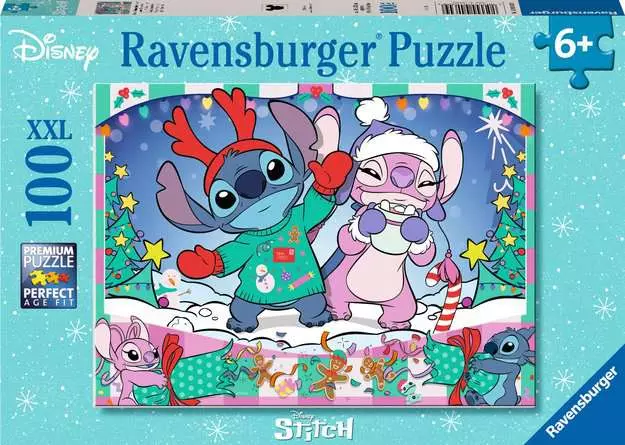 Children’s Jigsaw Puzzle Disney Stitch Christmas - 100 XXL Pieces Puzzle