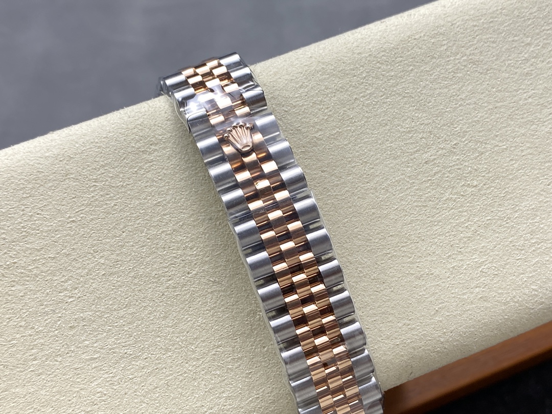 Rolex Datejust Lady 31 Rose Gold Steel Slate Roman Diamond VI Dial & Diamond Bezel Jubilee Bracelet 278381RBR