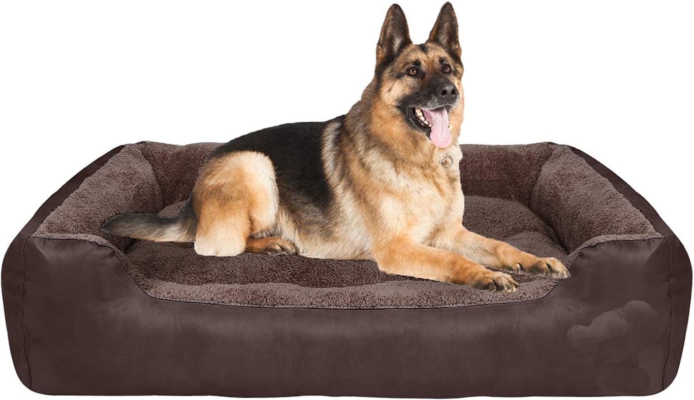 Beds & Furniture Dog Bed Machine Washable Rectangle Breathable Soft Cotton with Nonskid Bottom Extra Large Pet Bed for Medium and Large Dogs or Multiple