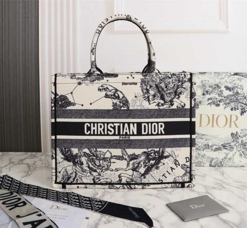Dior Latte Multicolor Medium/Large Book Tote