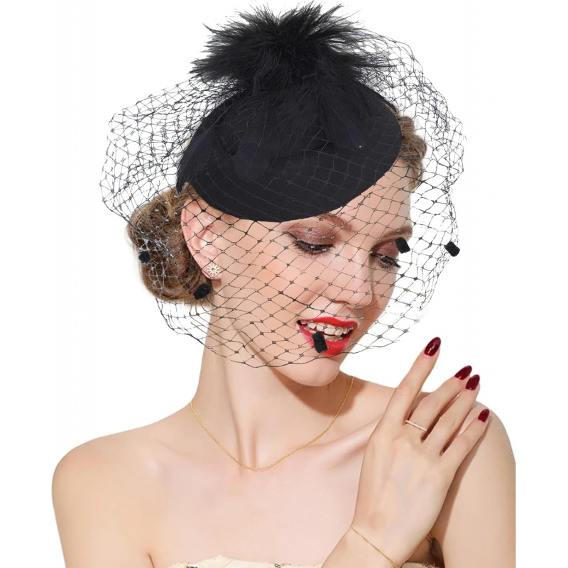 Fascinators Hat Flower Mesh 20s 50s