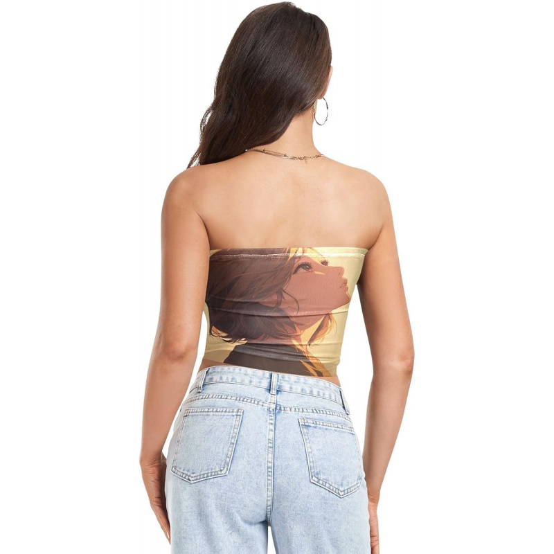 AURETOP Girl Women's Strapless Crop Tops
