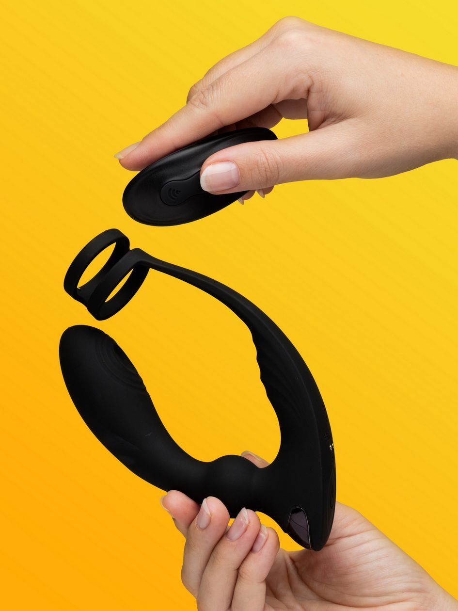 Lovehoney Remote-Control Pleasure Pulse Pulsing Prostate Massager with Double Cock Ring