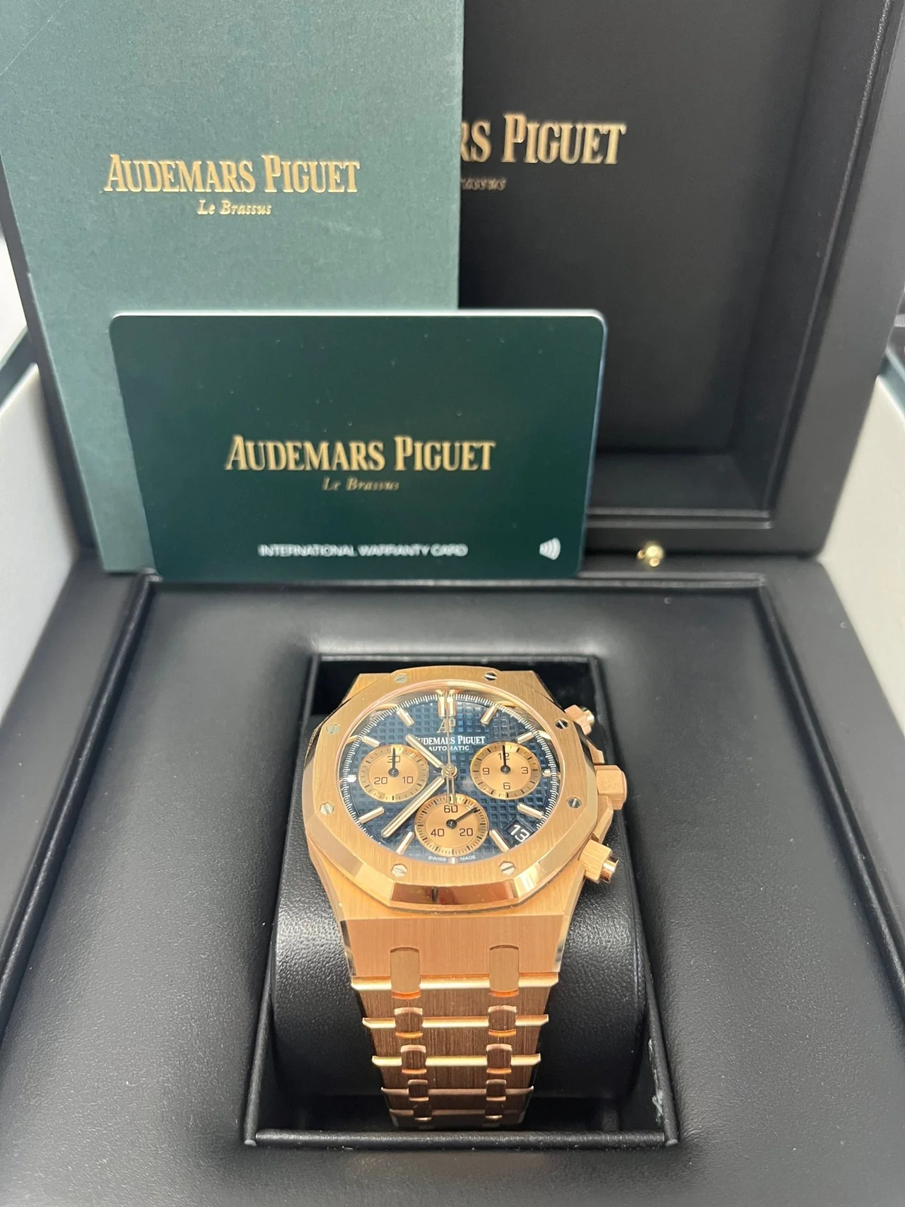 ROYAL OAK Pink Gold Blue Dial CHRONOGRAPH 41mm