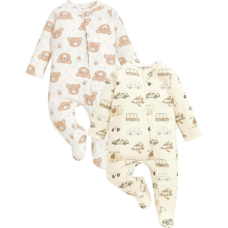 VAELIRAEL 2 Pcs One-Piece Footed Jumpsuits