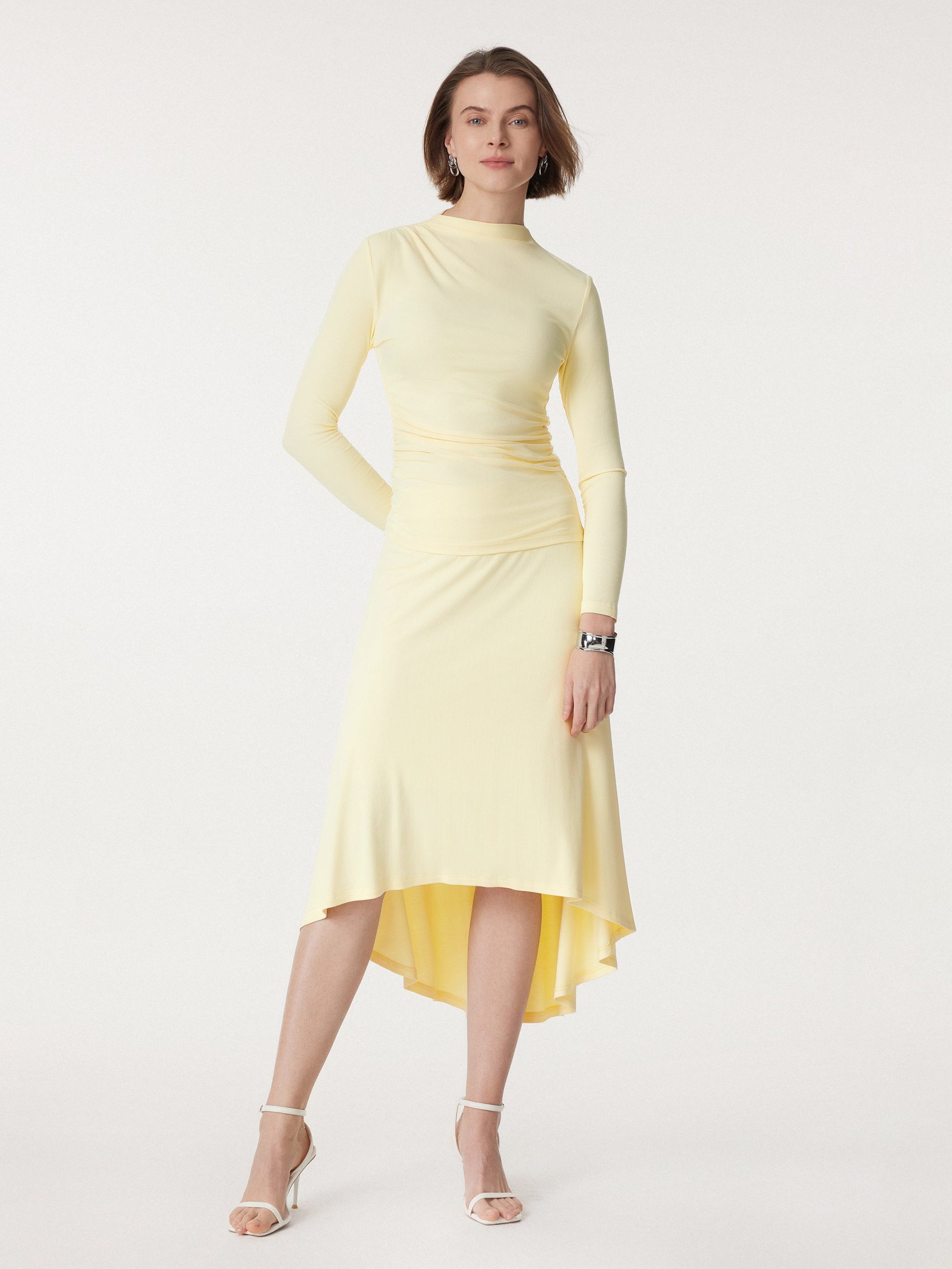 Coastal Flowy High-low Midi Skirt