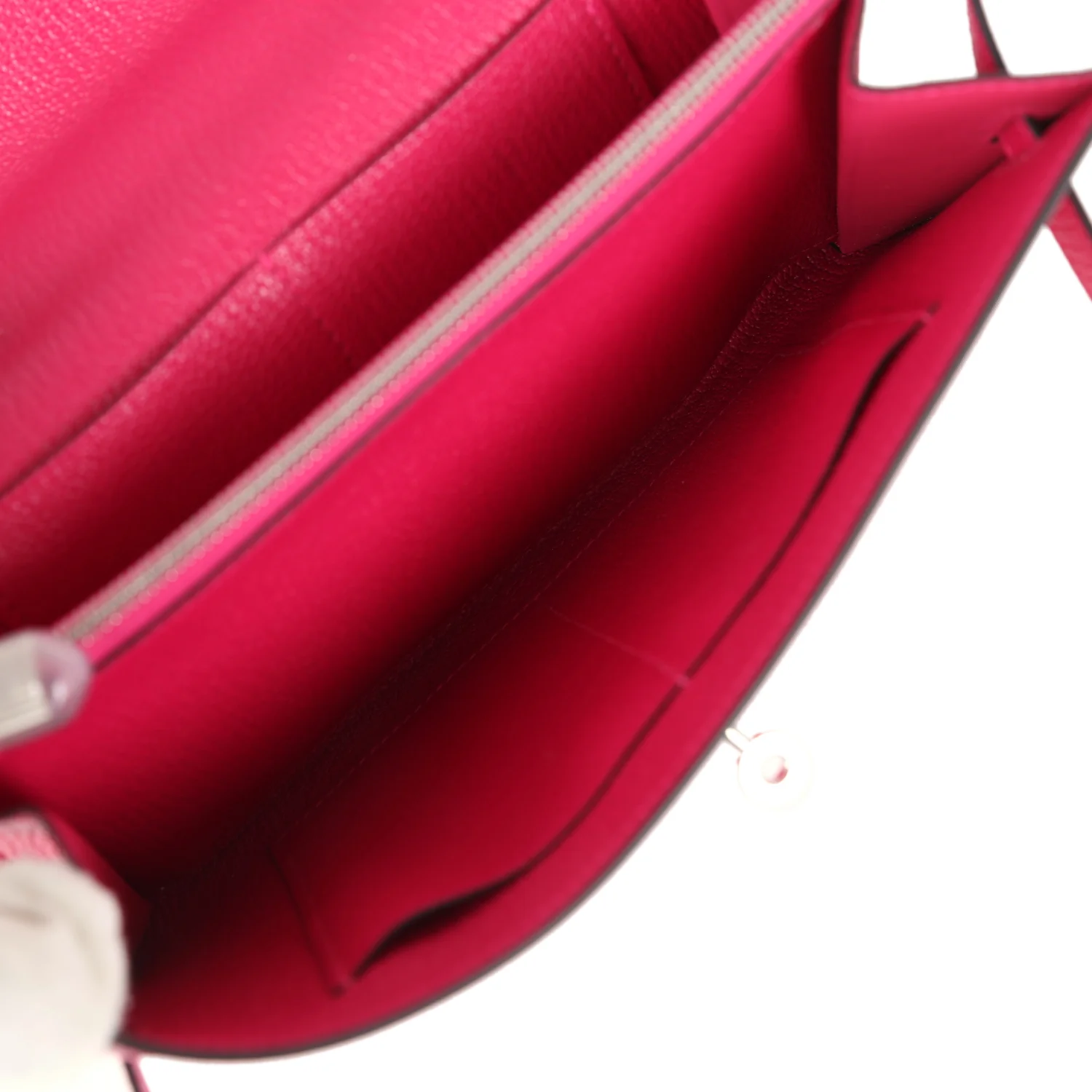 Hermes Kelly Wallet To Go Rose Mexico Chevre Palladium Hardware