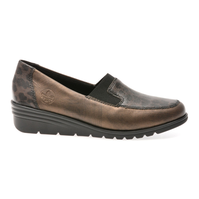 Mocasini RIEKER maro, L5351, din piele naturala