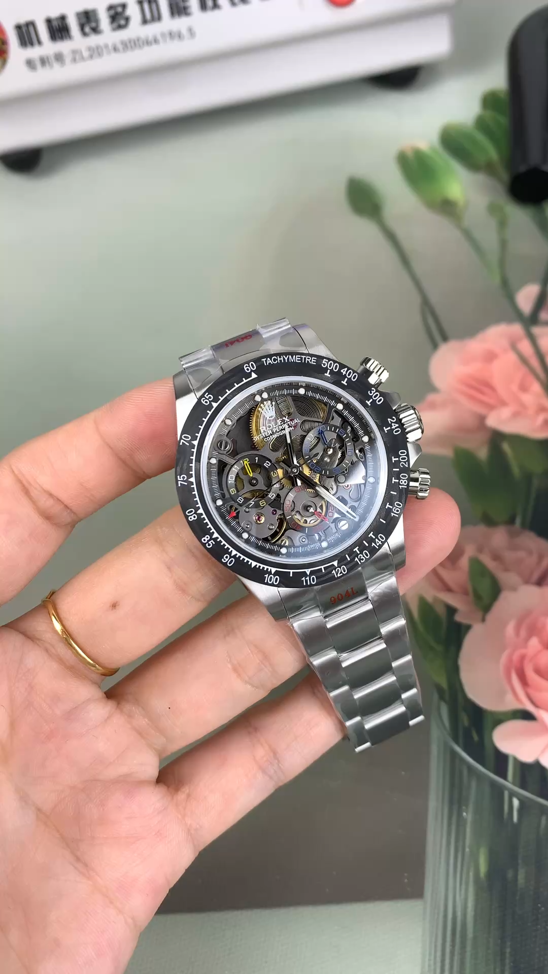 Rolex Daytona 116520 ADG Skeleton Dial Steel Bracelet Steel Case Replica Watch