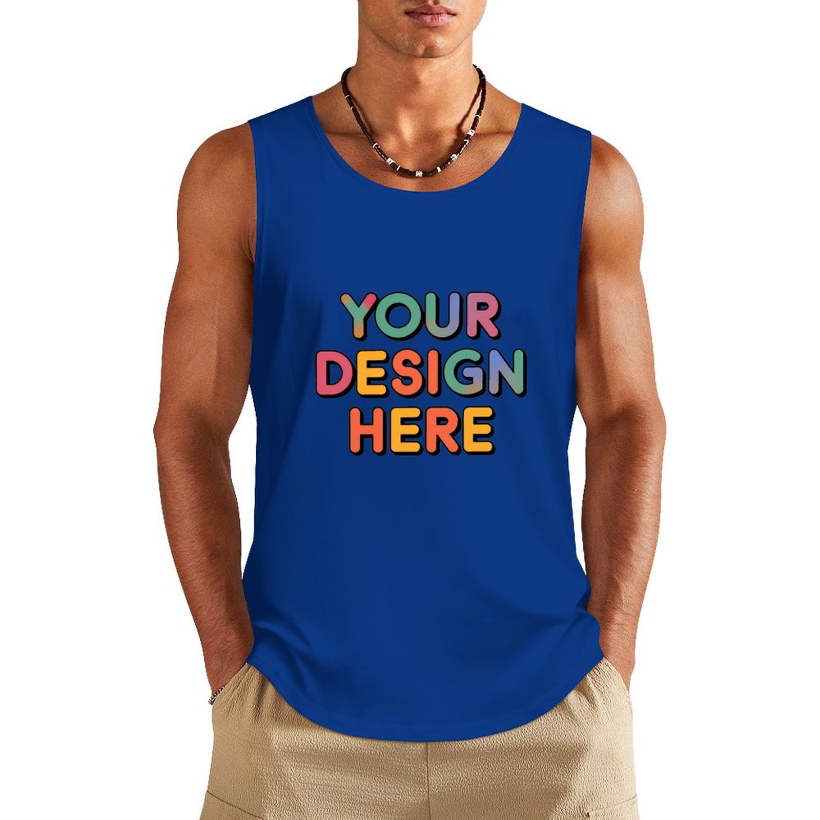 Personalized Custom Men’s 100% Cotton Sleeveless Vest