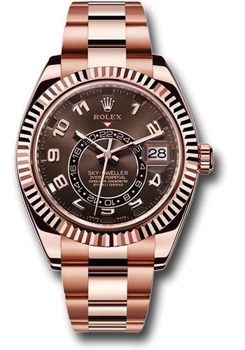 Rolex,Sky-Dweller Everose Gold Sky-Dweller Watch - Chocolate Sunray Arabic Dial - Oyster Bracelet - 326935 cho