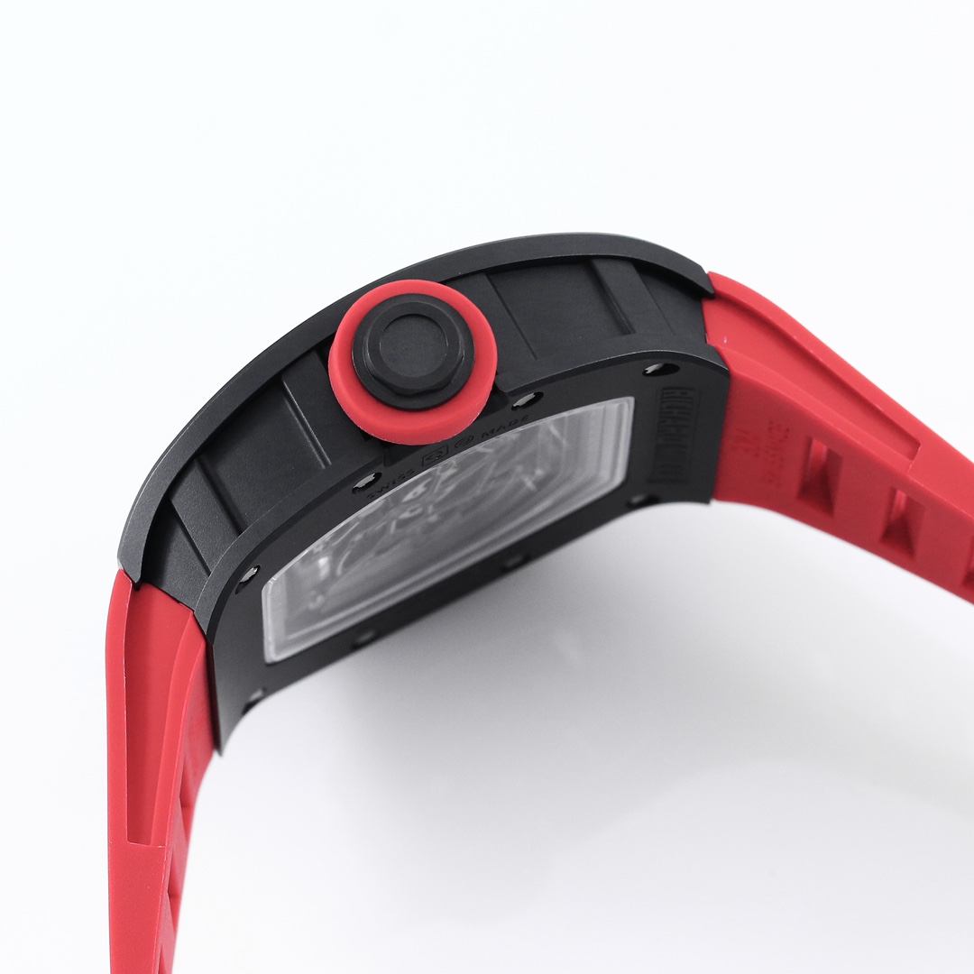 Richard Miller RM 055 RMUL2 NTPT Carbon Fiber Red Rubber Strap