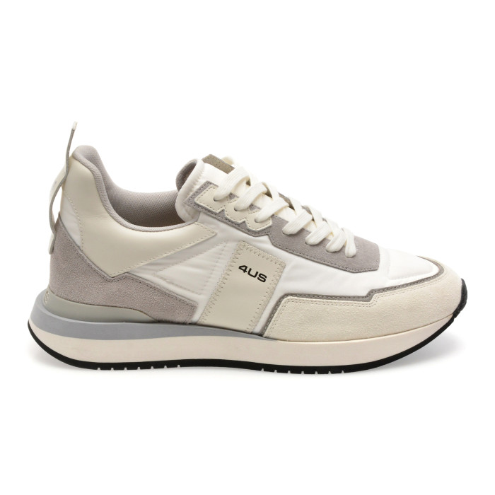Pantofi sport 4US albi, SEAN 400, din material textil