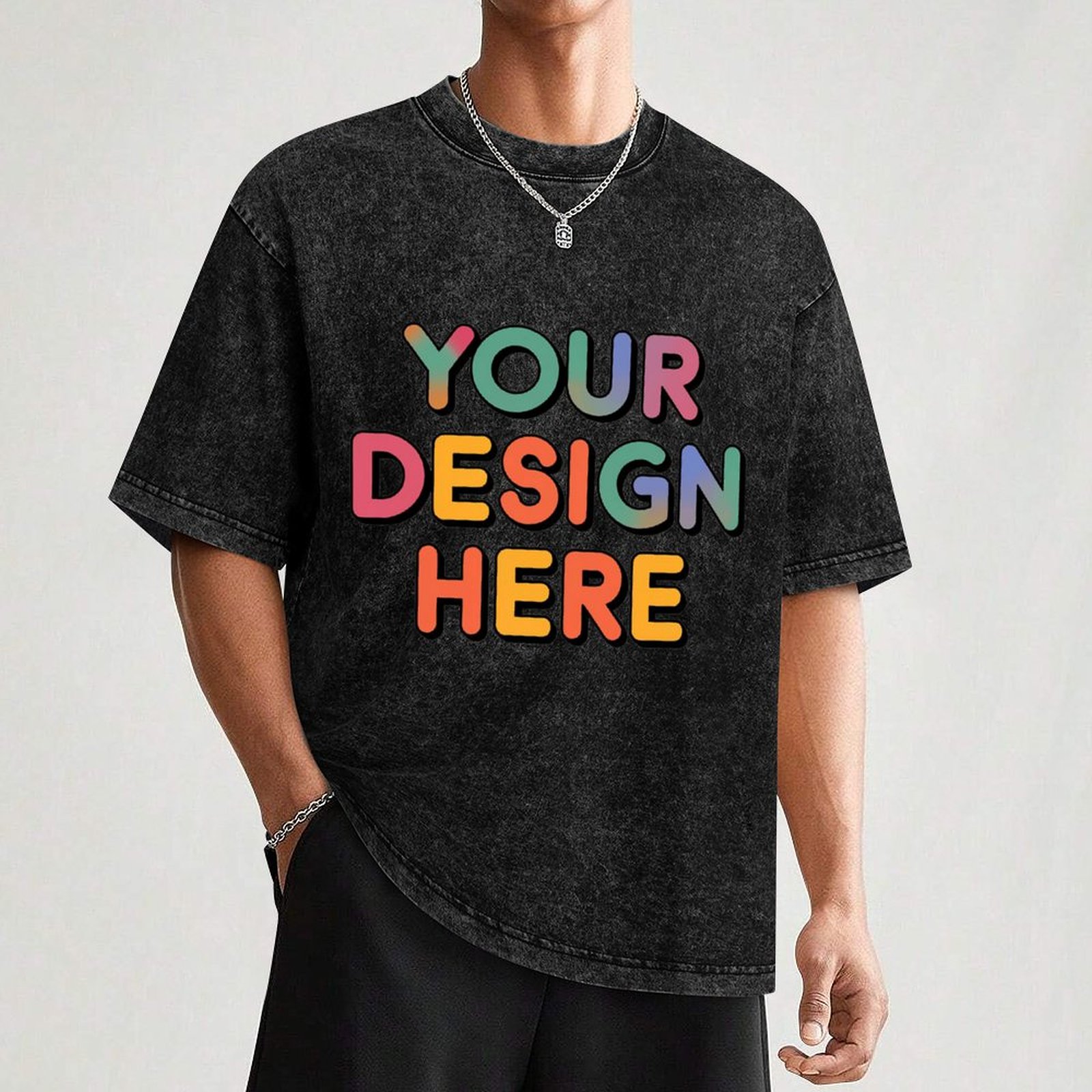 Personalized Custom Men’s Casual Cotton T-Shirt with Heat Transfer Design