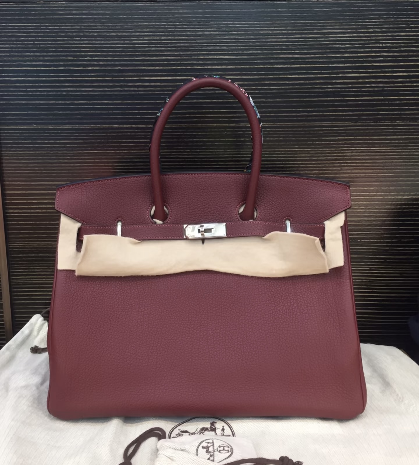 Hermès Birkin 25-35 Bordeaux Red TOGO Custom