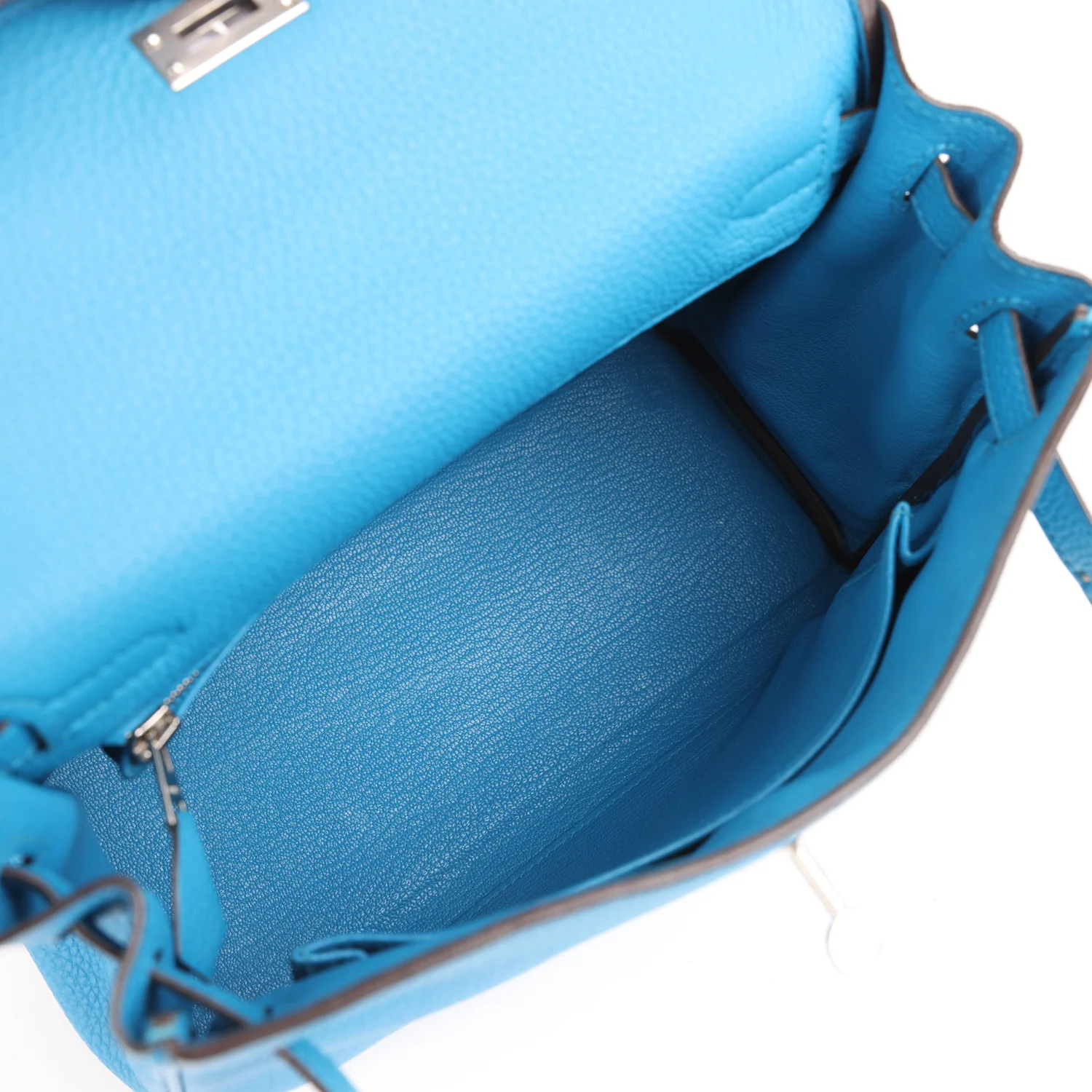 Hermes Kelly Retourne 25 Bleu Zanzibar Togo Palladium Hardware