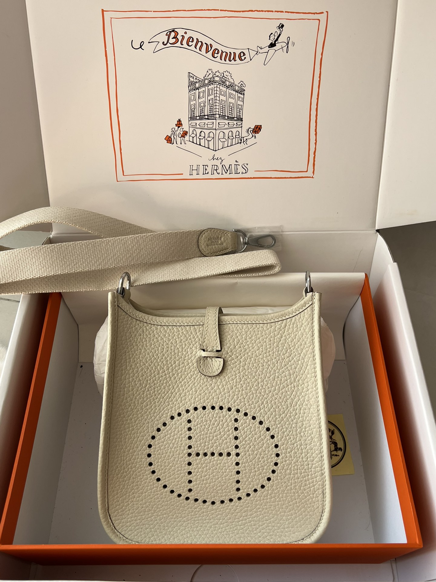 Hermes Evelyn 𝖬𝗂𝗇𝗂 17 Palladium Hardware -Top master