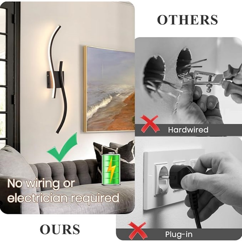 WALLARTISAN Battery Operated Wall Sconces with Remote Control