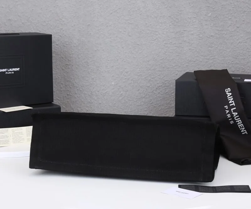Ysl Rive Gauche Tote Bag In Linen And Leather