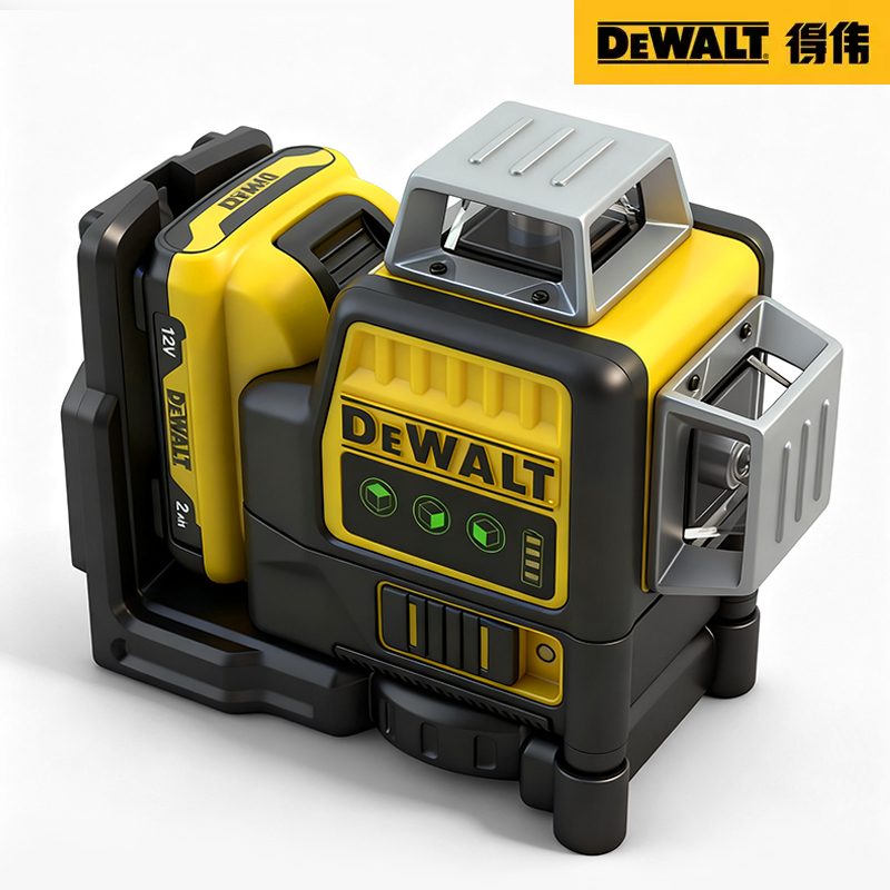Industrial/DIY DW089LG 12V Lithium Green Laser Level 3 Sides 360 12 Lines Self-leveling 4 IP65 Waterproof 3-Year Warranty