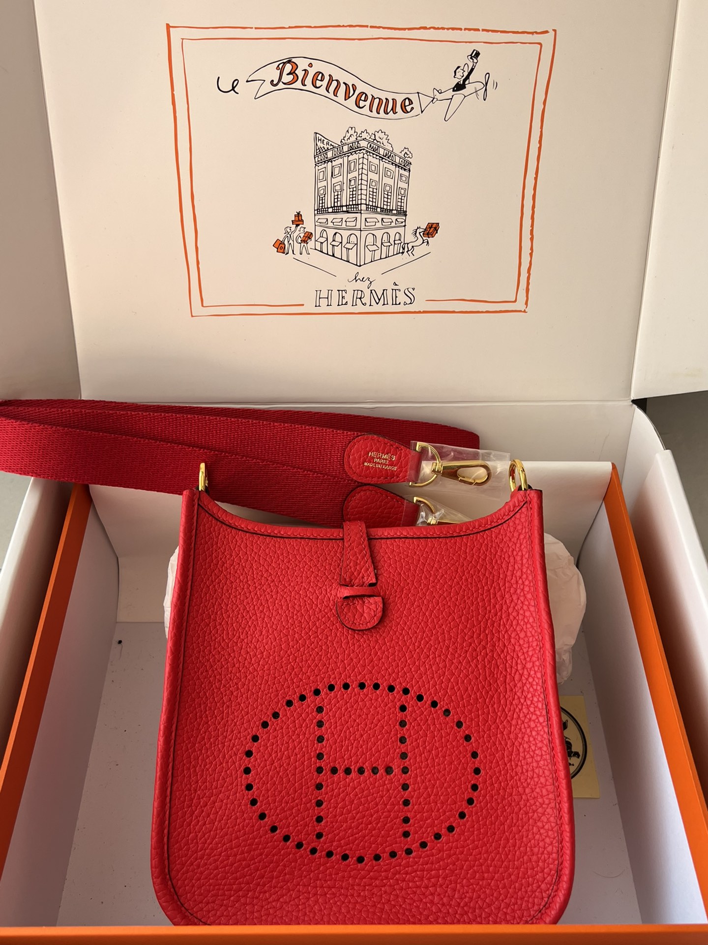 Hermes Evelyn 𝖬𝗂𝗇𝗂 17 Gold Hardware-Top master