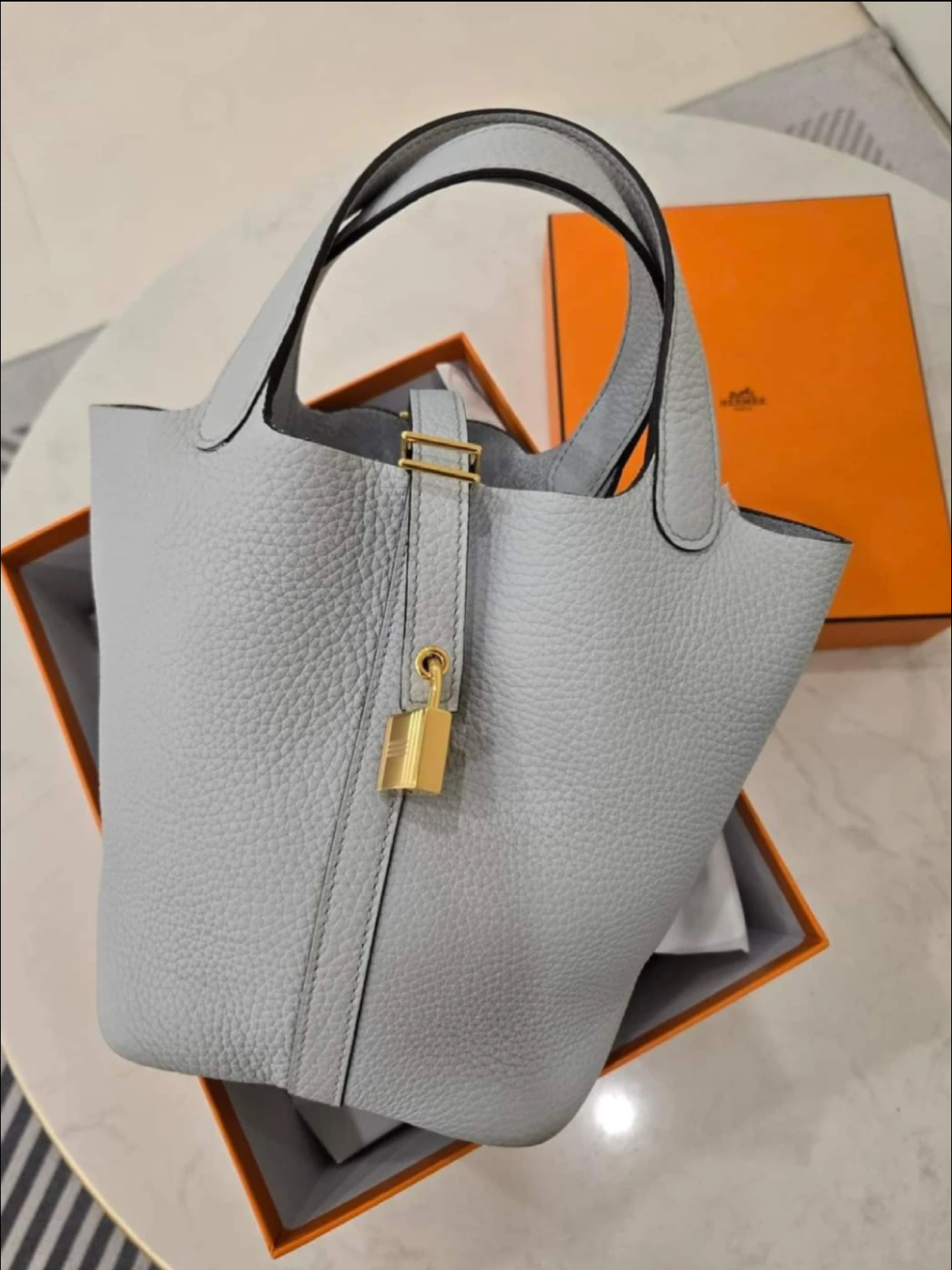 Hermès Picotin 18 Holy Grail Blue Gold Buckle Custom