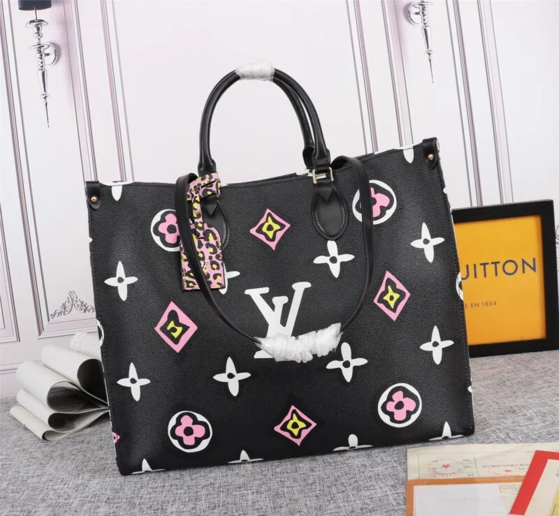 Louis Vuitton Onthego Gm Carryall Black/Brown