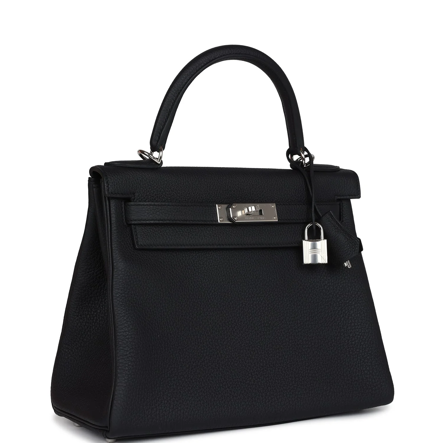 Hermes Kelly Retourne 28 Black Togo Palladium Hardware