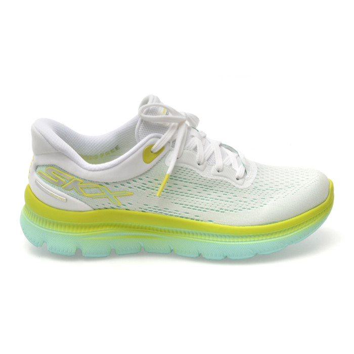 Pantofi sport SKECHERS albi, SUMMITS PLUS, din material textil