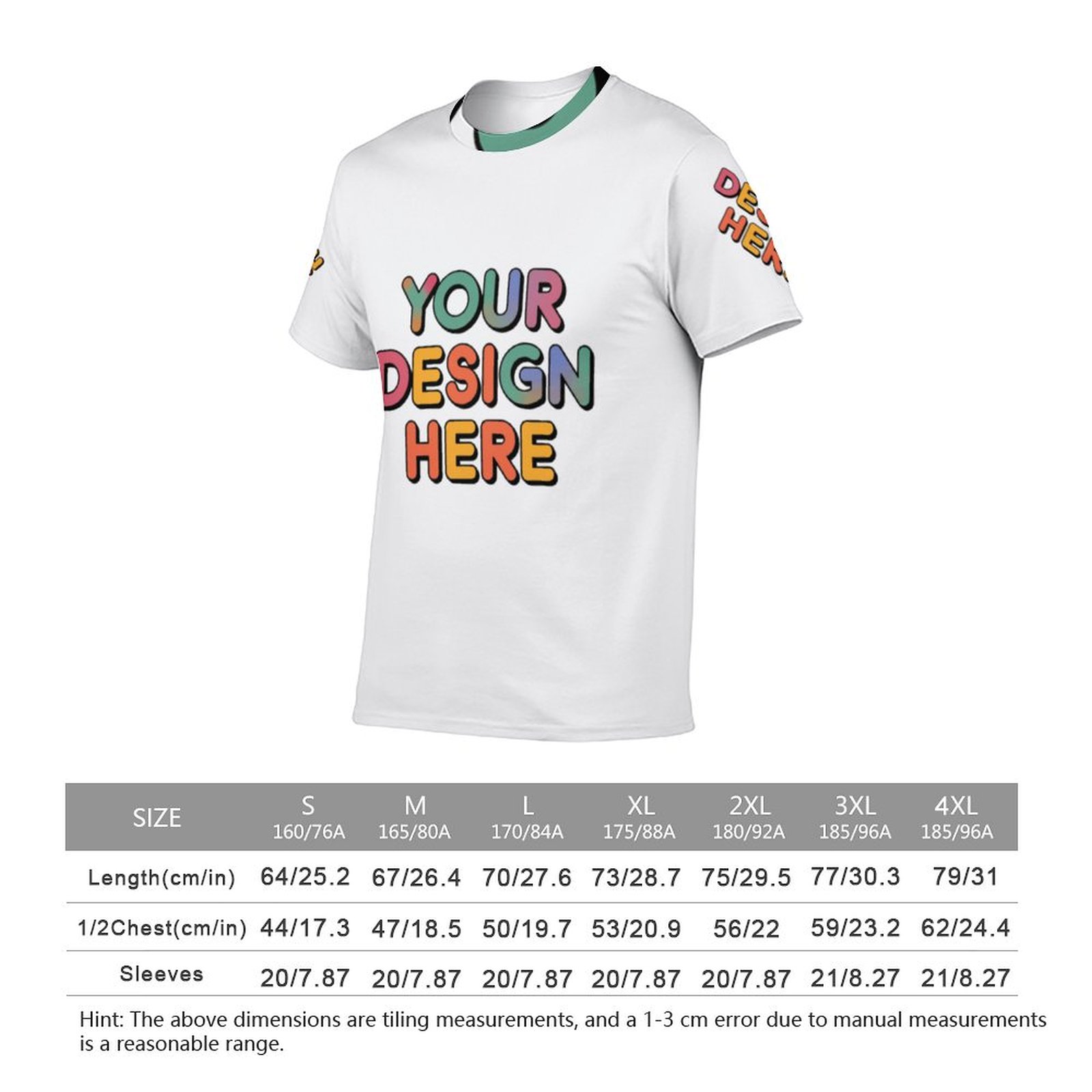 Customized Unisex Exquisite Craftsmanship Full-Print Tee