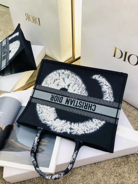 Dior Blue Multicolor Tie Book Tote 41Cm