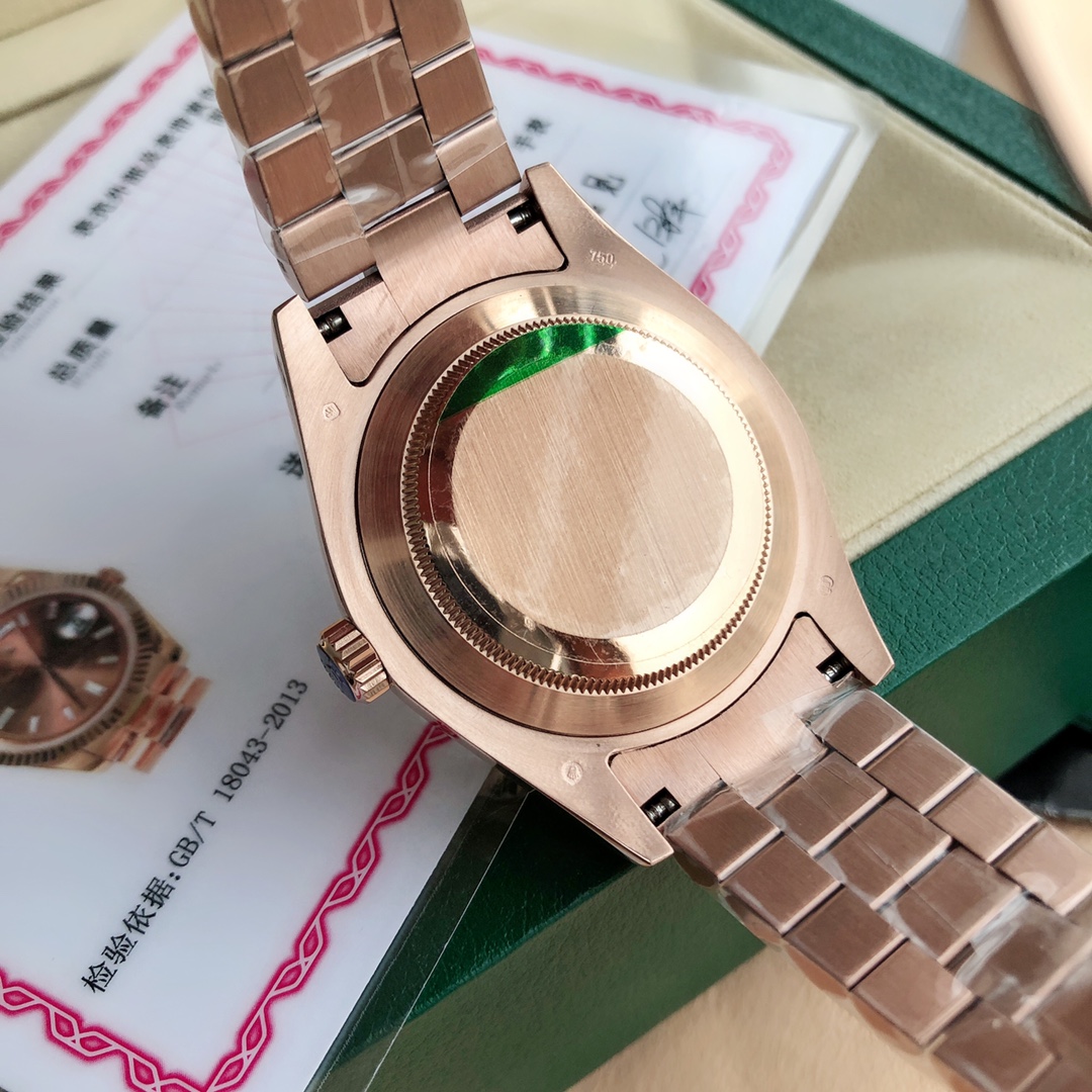Rolex Day-Date 118235 Everose Gold Case Chocolate Dial 36mm Unisex Replica Watch