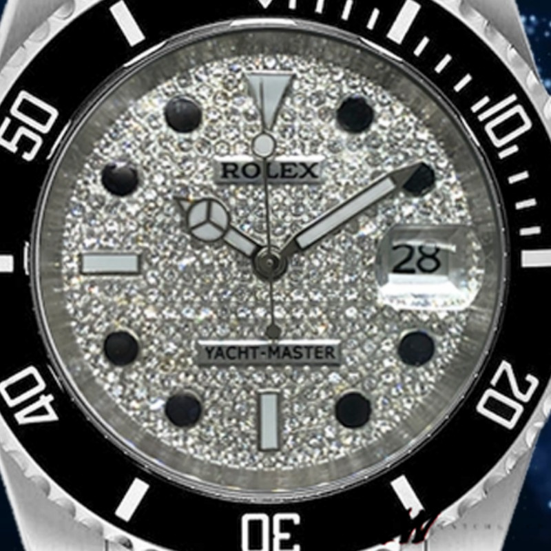 Rolex Yacht-Master 116695 Stainless Steel Diamond Paved Dial 40MM Mens Replica Watch