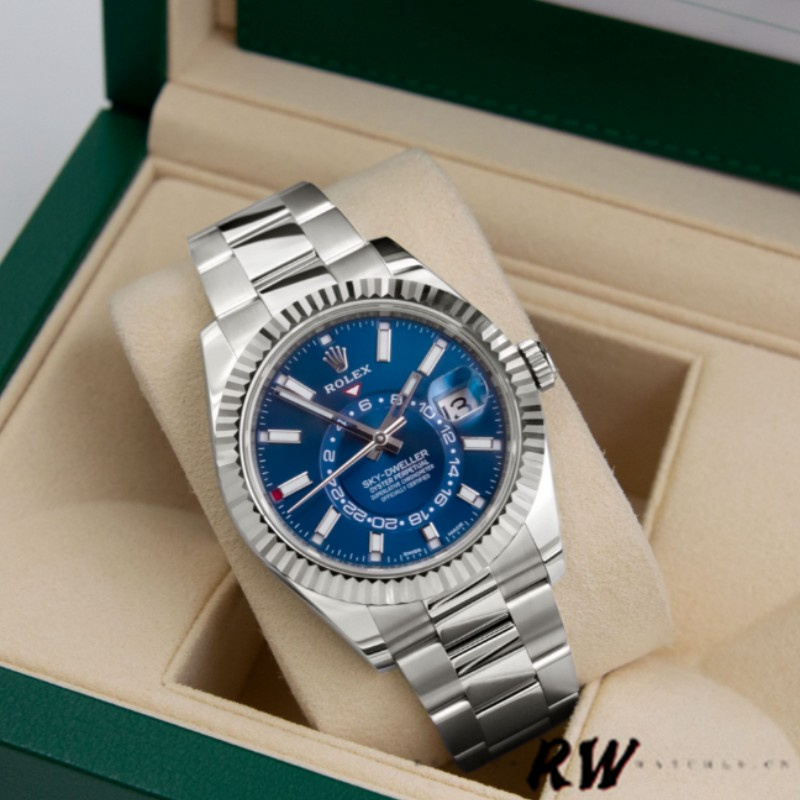 Rolex Sky-Dweller 42 m336934 0005 Stainless Steel Blue Dial Replica Watch