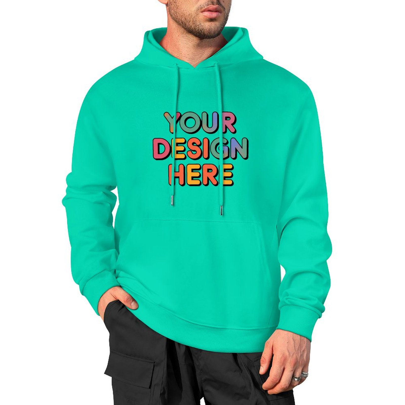 Personalized Custom Men’s 100% Cotton Hooded Sweater with Graphic Print