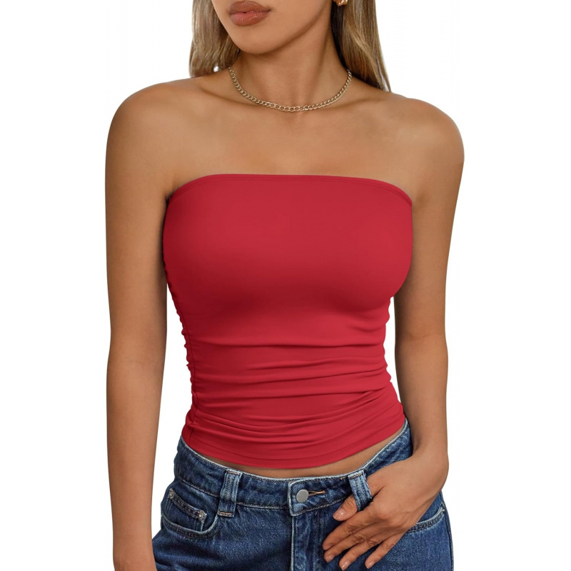 AURETOP Women's Tube Tops Cute Summer Sexy Bandeau Going Out