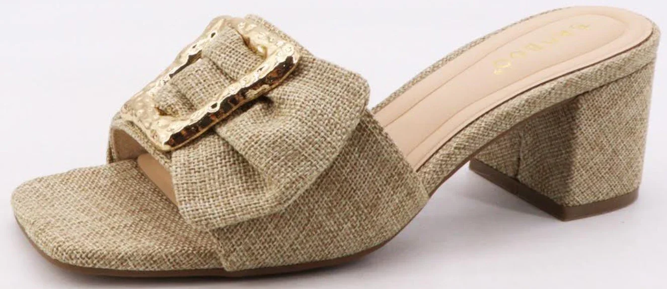 Chunky High Heel Dressy Mules