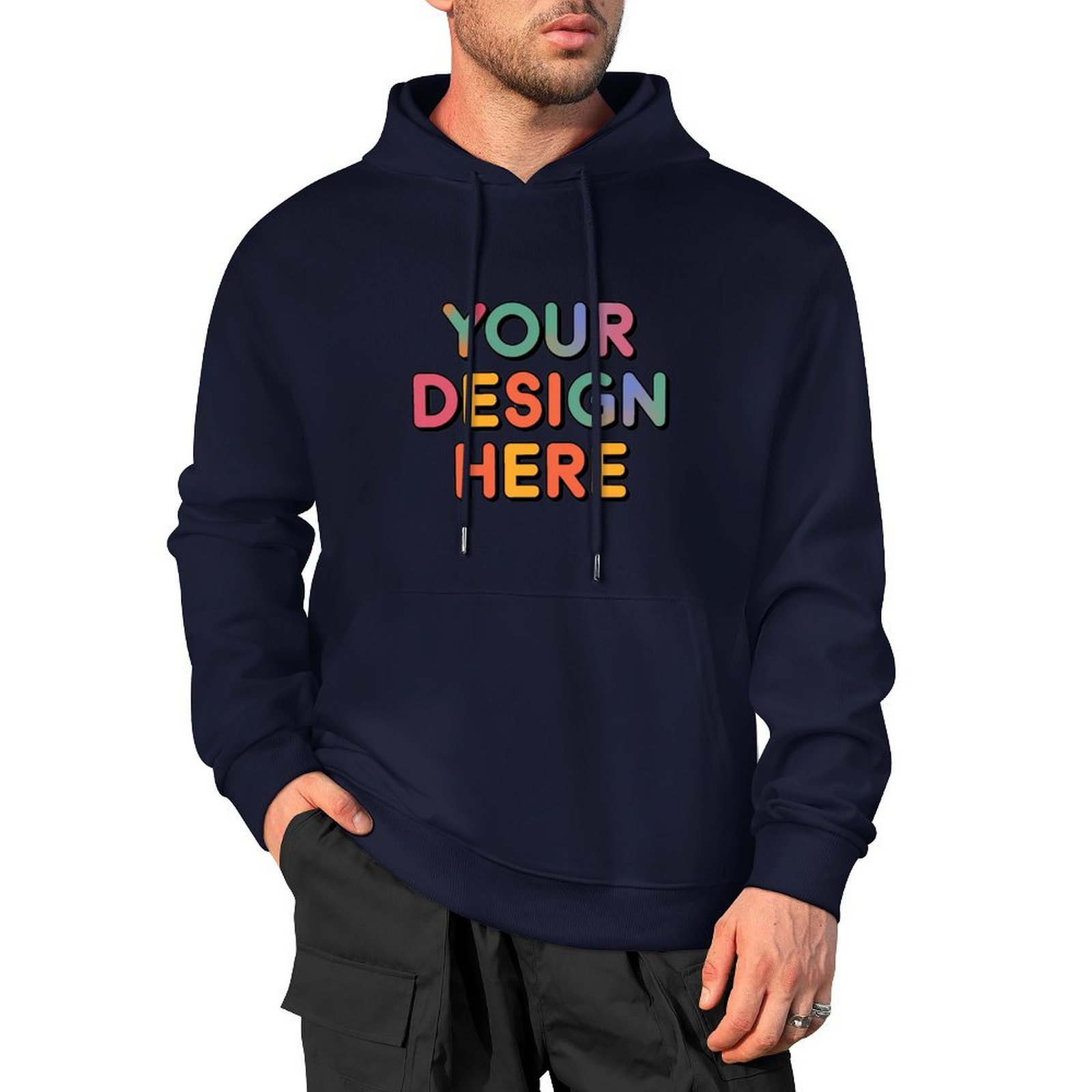 Personalized Custom Men’s 100% Cotton Hooded Sweater with Graphic Print